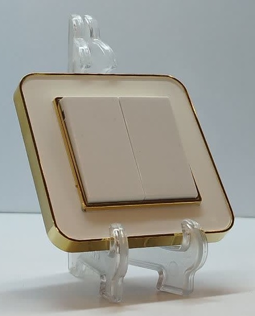 کلید دوپل ایران الکتریک مدل ارس رنگ سفید طلائی