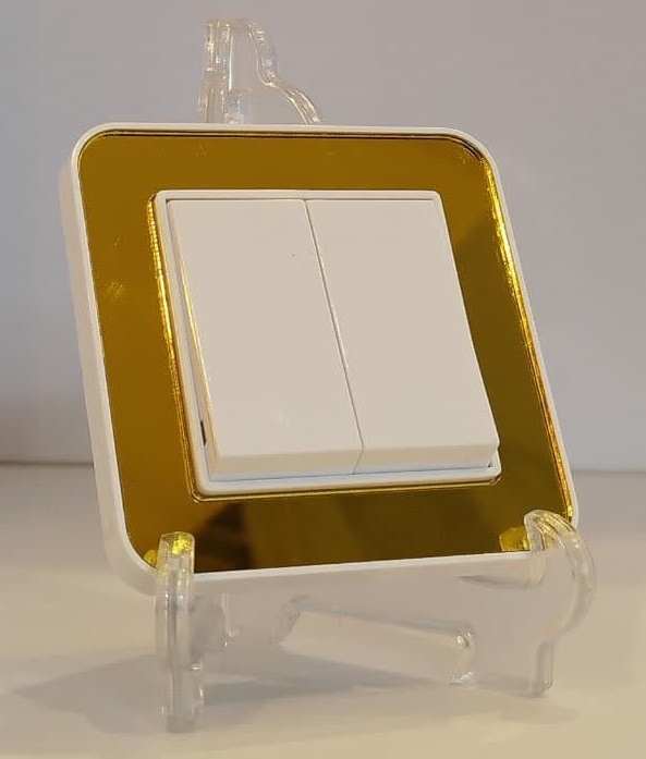 کلید دوپل ایران الکتریک مدل ارس رنگ طلائی سفید