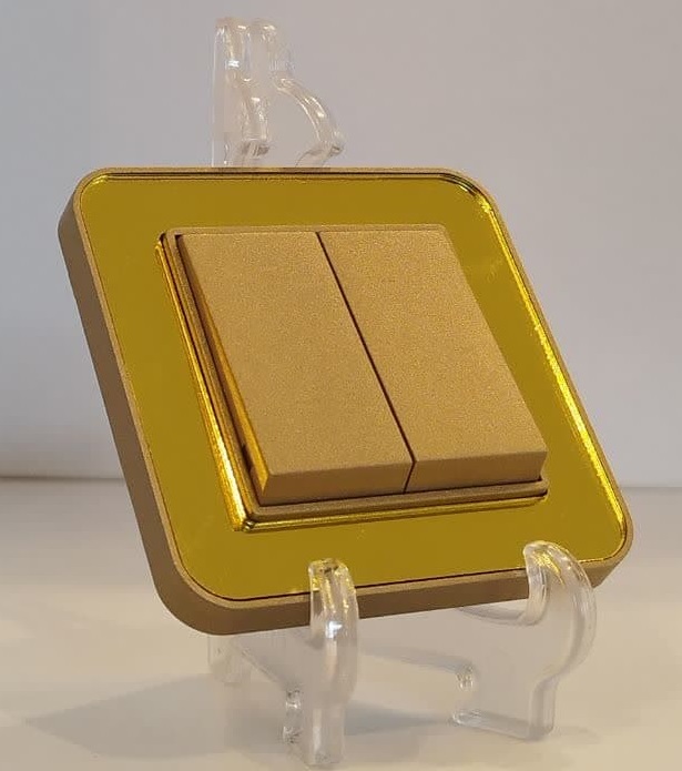 کلید دوپل ایران الکتریک مدل ارس رنگ طلائی بژ